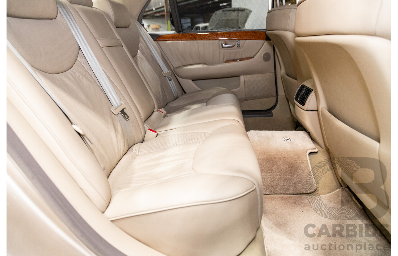 03/2004 Lexus LS430 RWD UCF30R 4d Sedan Sandstone Mica Metallic V8 4.3L