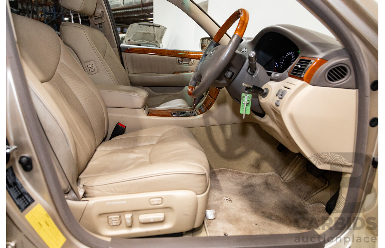 03/2004 Lexus LS430 RWD UCF30R 4d Sedan Sandstone Mica Metallic V8 4.3L