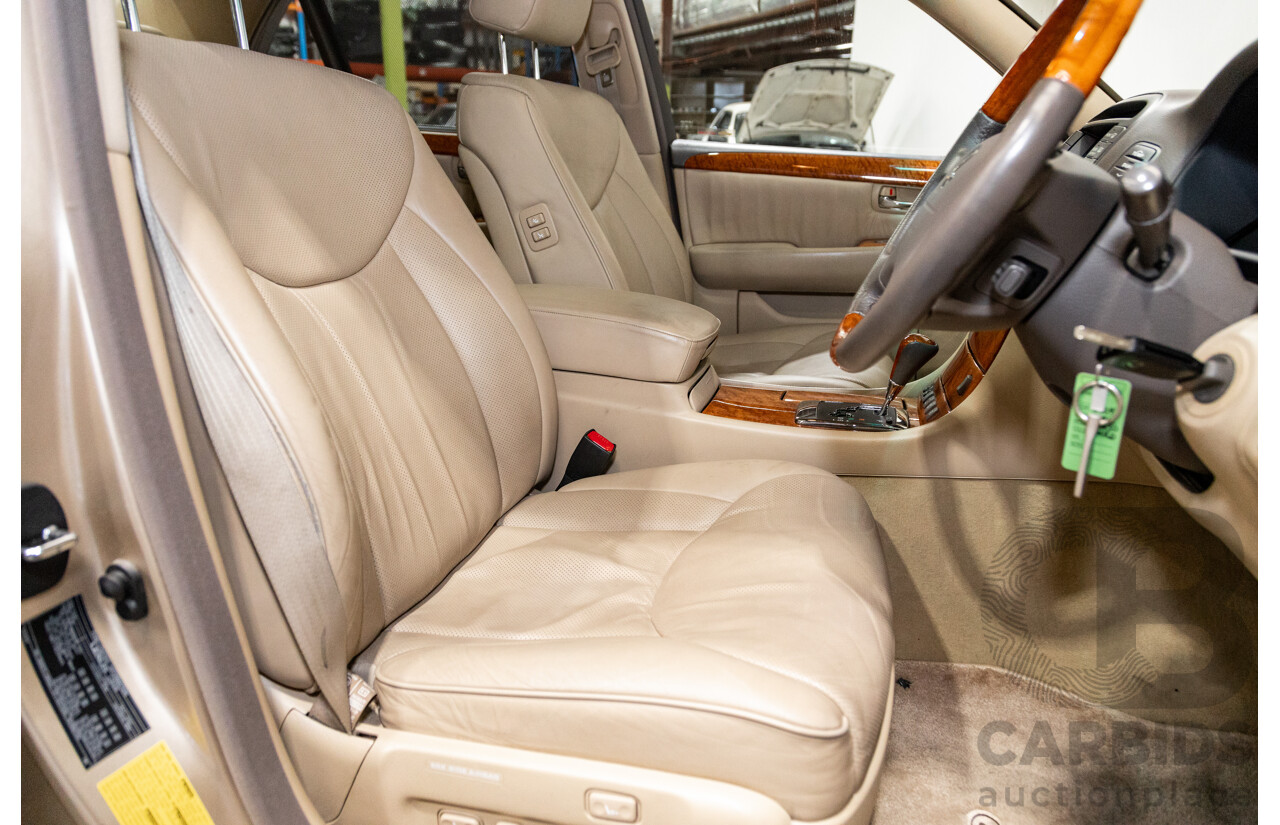 03/2004 Lexus LS430 RWD UCF30R 4d Sedan Sandstone Mica Metallic V8 4.3L
