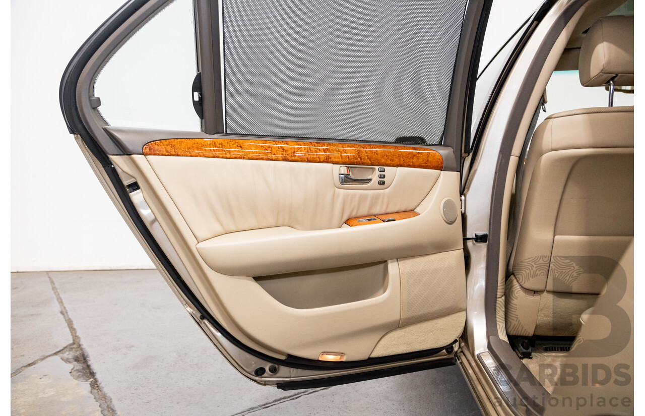 03/2004 Lexus LS430 RWD UCF30R 4d Sedan Sandstone Mica Metallic V8 4.3L