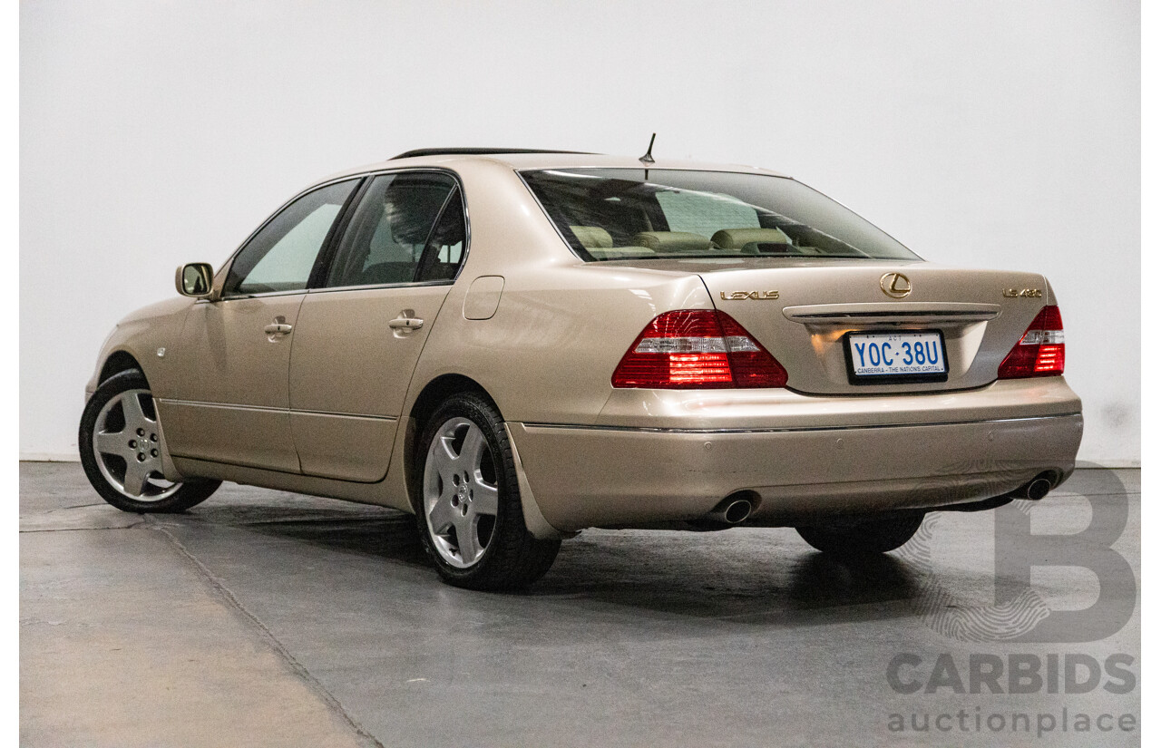 03/2004 Lexus LS430 RWD UCF30R 4d Sedan Sandstone Mica Metallic V8 4.3L