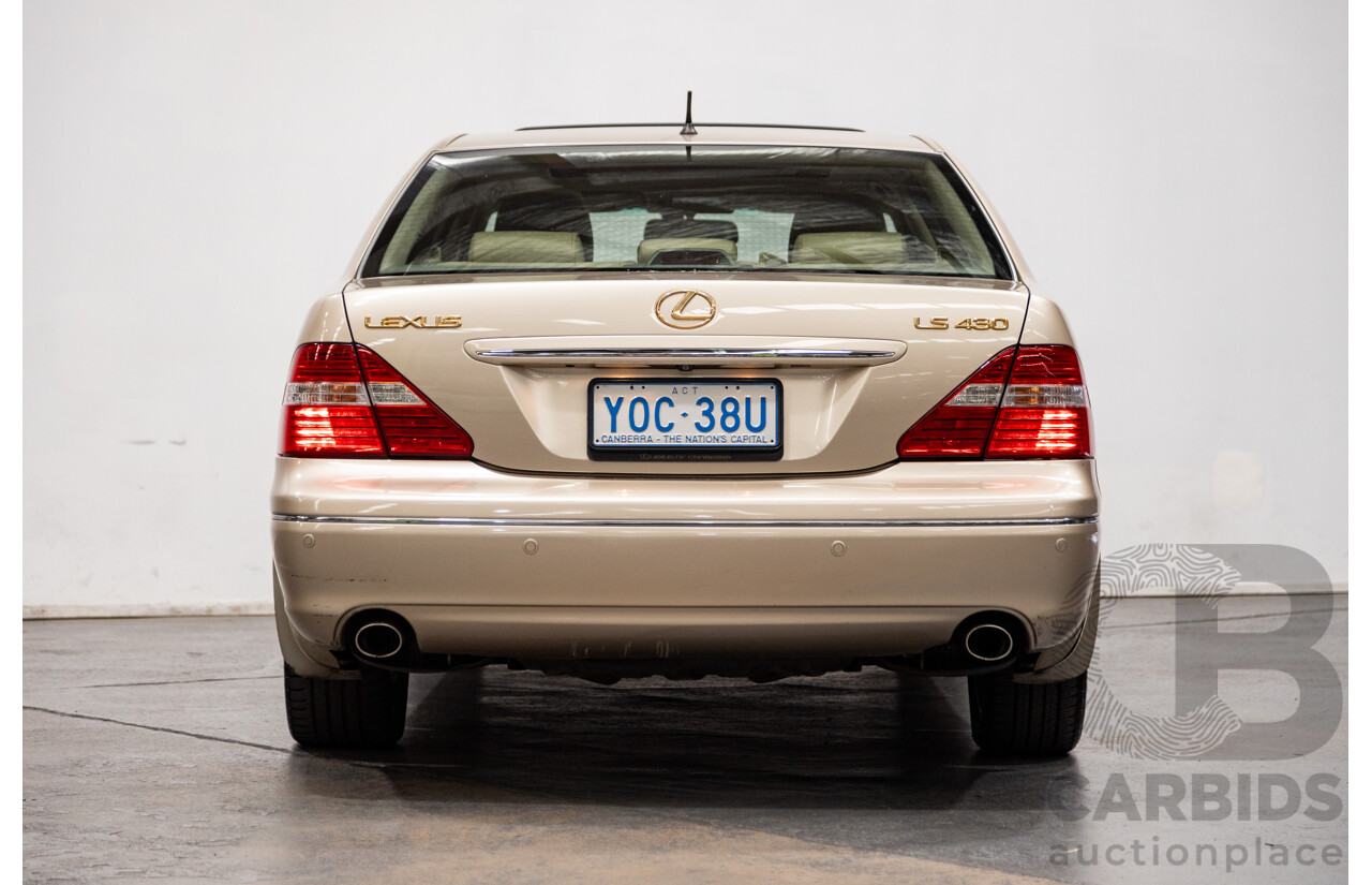 03/2004 Lexus LS430 RWD UCF30R 4d Sedan Sandstone Mica Metallic V8 4.3L