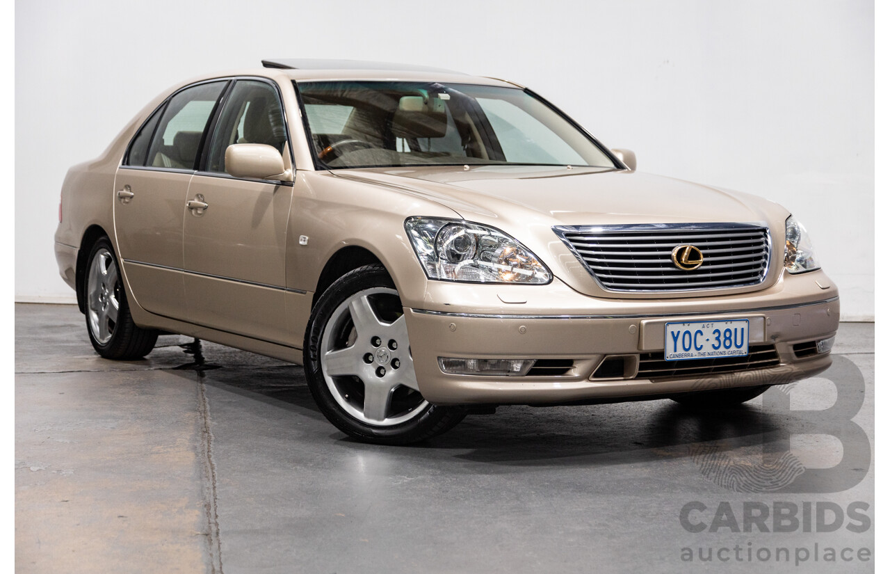03/2004 Lexus LS430 RWD UCF30R 4d Sedan Sandstone Mica Metallic V8 4.3L
