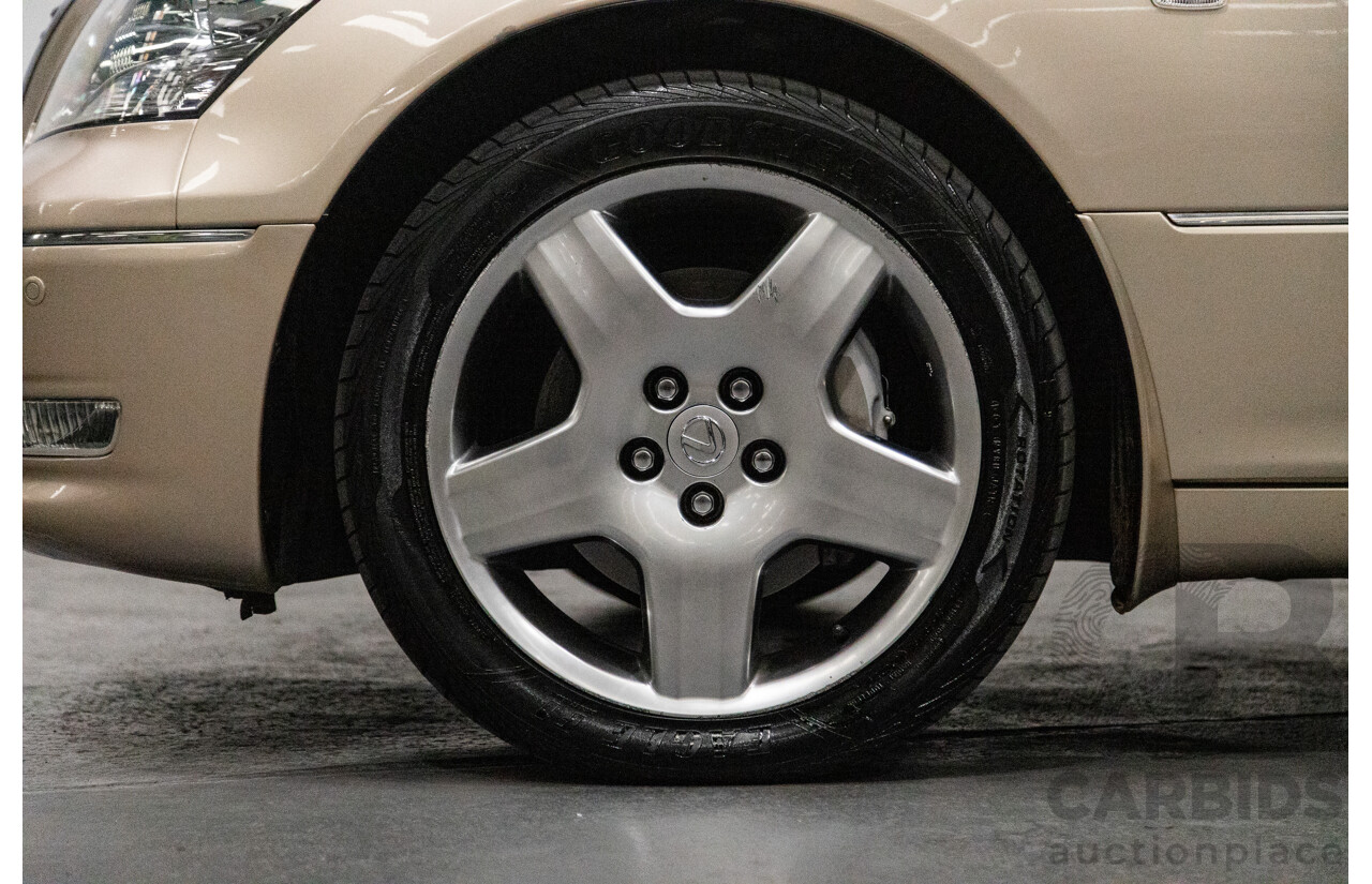 03/2004 Lexus LS430 RWD UCF30R 4d Sedan Sandstone Mica Metallic V8 4.3L