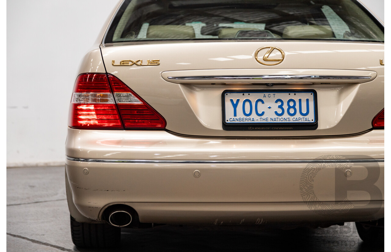 03/2004 Lexus LS430 RWD UCF30R 4d Sedan Sandstone Mica Metallic V8 4.3L