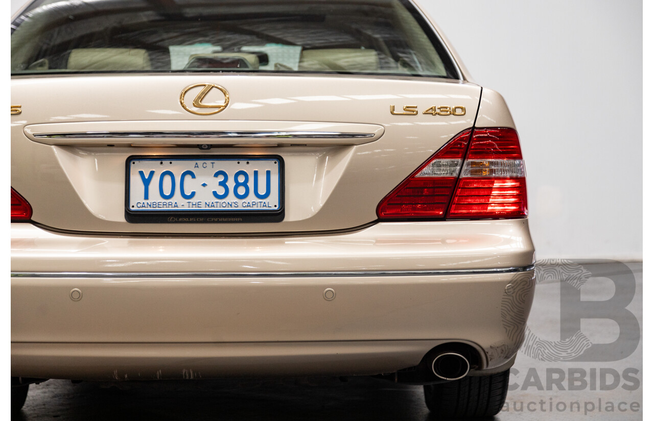 03/2004 Lexus LS430 RWD UCF30R 4d Sedan Sandstone Mica Metallic V8 4.3L