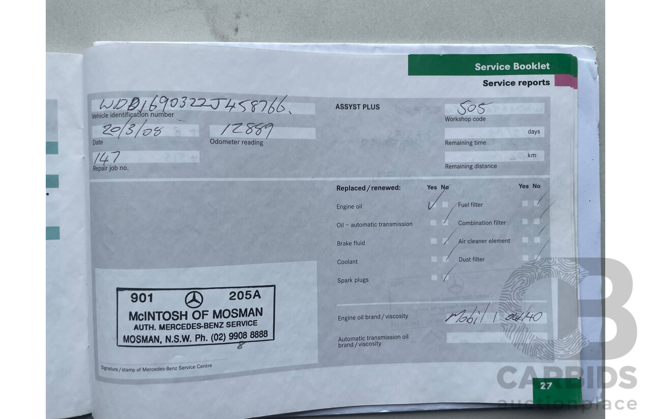 05/07 Mercedes-Benz A170 CLASSIC FWD W169 5D Hatchback Black 1.7L