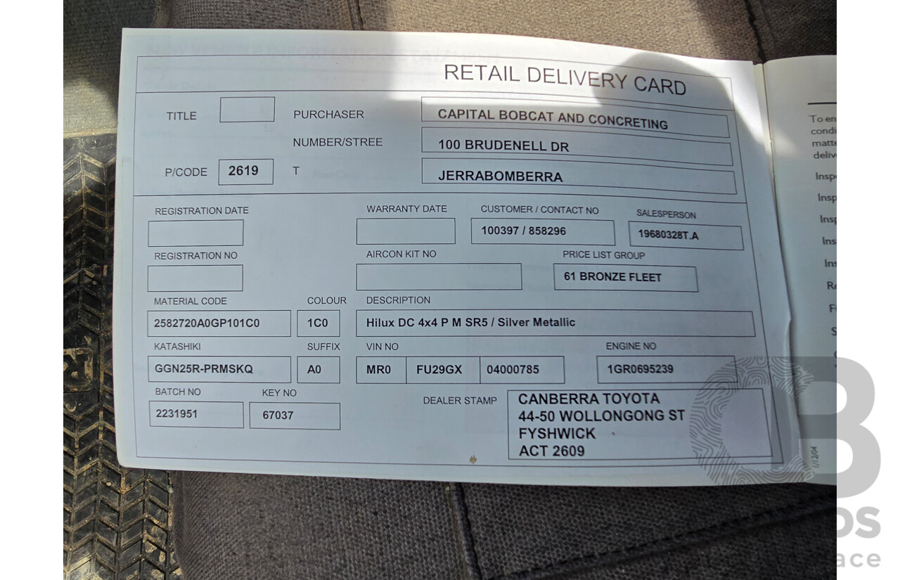 6/2005 Toyota Hilux SR5 (4x4) GGN25R 4d Dual Cab P/Up Silver Metallic V6 4.0L