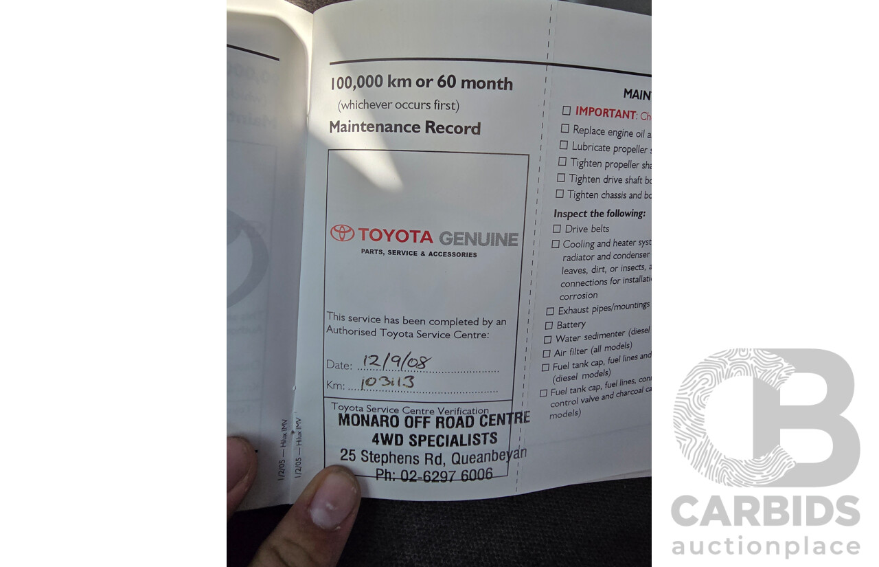 6/2005 Toyota Hilux SR5 (4x4) GGN25R 4d Dual Cab P/Up Silver Metallic V6 4.0L