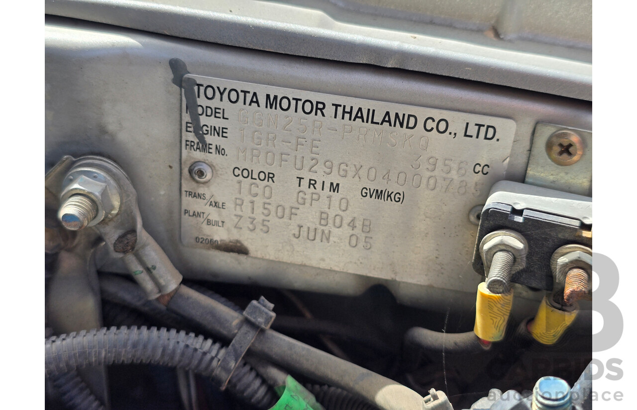 6/2005 Toyota Hilux SR5 (4x4) GGN25R 4d Dual Cab P/Up Silver Metallic V6 4.0L