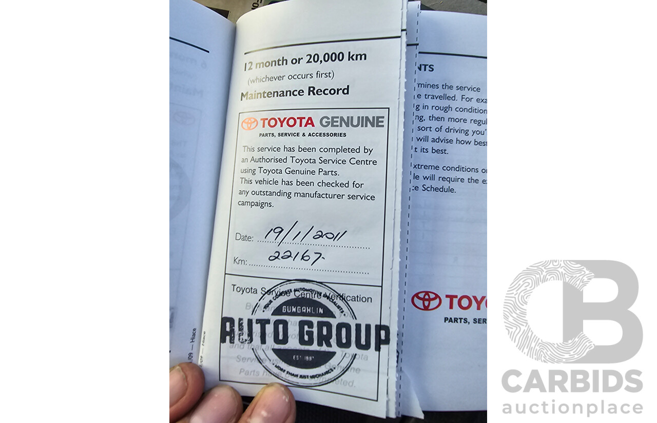 3/2010 Toyota Hiace LWB KDH201R 4d Van White Turbo Diesel 3.0L