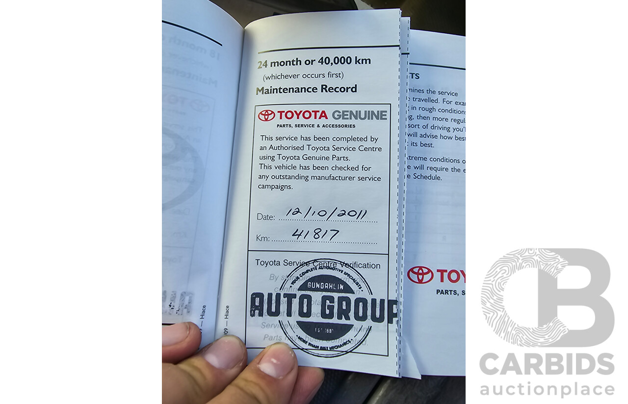 3/2010 Toyota Hiace LWB KDH201R 4d Van White Turbo Diesel 3.0L