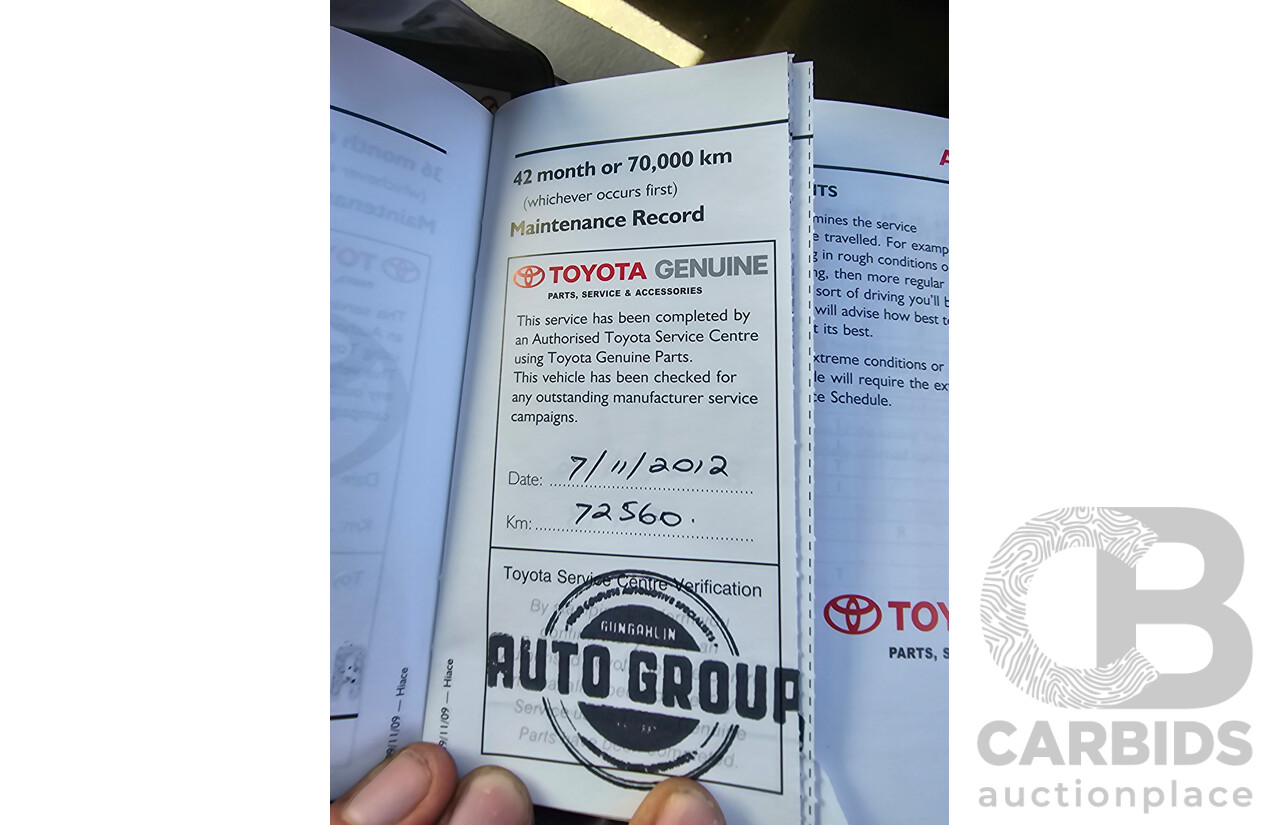 3/2010 Toyota Hiace LWB KDH201R 4d Van White Turbo Diesel 3.0L