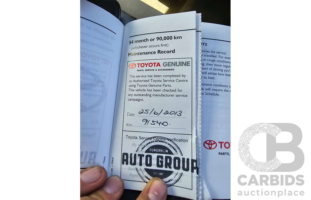 3/2010 Toyota Hiace LWB KDH201R 4d Van White Turbo Diesel 3.0L