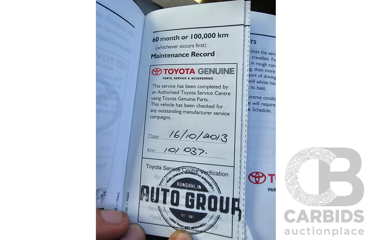 3/2010 Toyota Hiace LWB KDH201R 4d Van White Turbo Diesel 3.0L