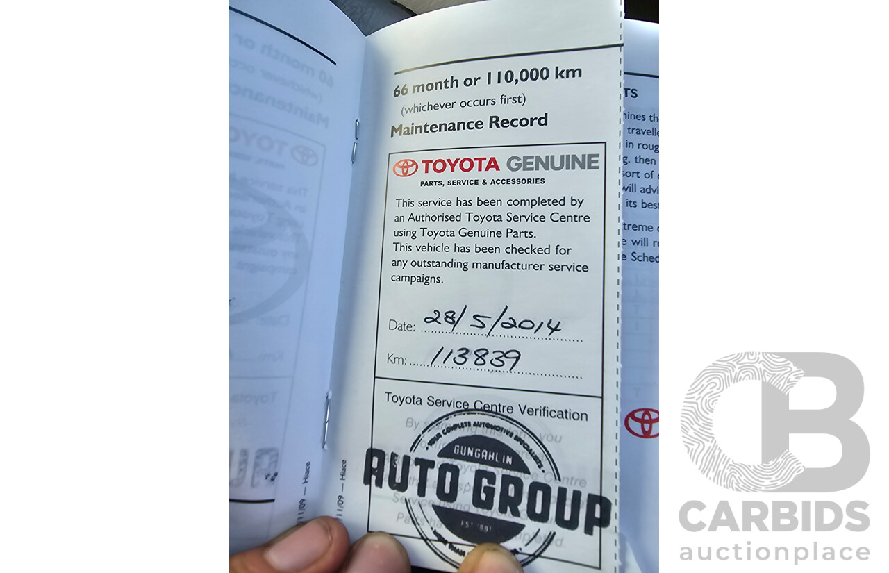 3/2010 Toyota Hiace LWB KDH201R 4d Van White Turbo Diesel 3.0L