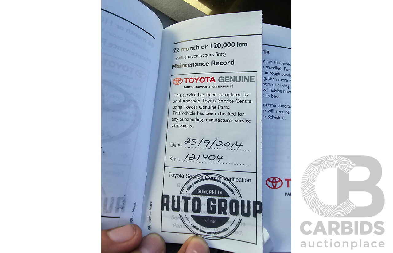 3/2010 Toyota Hiace LWB KDH201R 4d Van White Turbo Diesel 3.0L