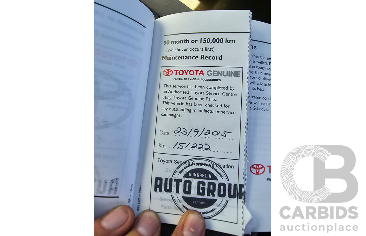 3/2010 Toyota Hiace LWB KDH201R 4d Van White Turbo Diesel 3.0L