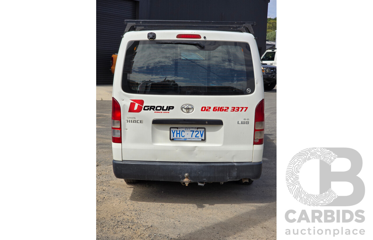 3/2010 Toyota Hiace LWB KDH201R 4d Van White Turbo Diesel 3.0L