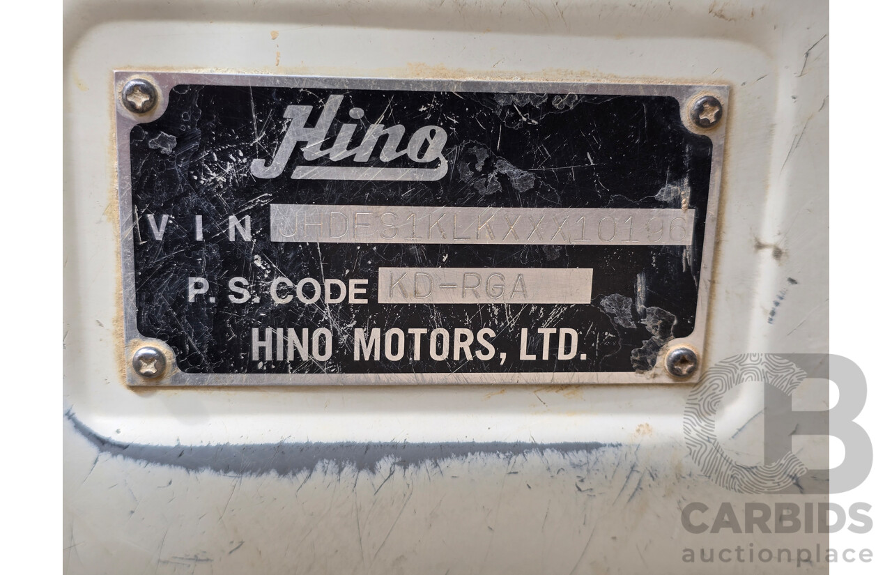 10/1997 Hino FS1K Series 6x4 Tipper Truck 2d Cab Chassis White Turbo Diesel