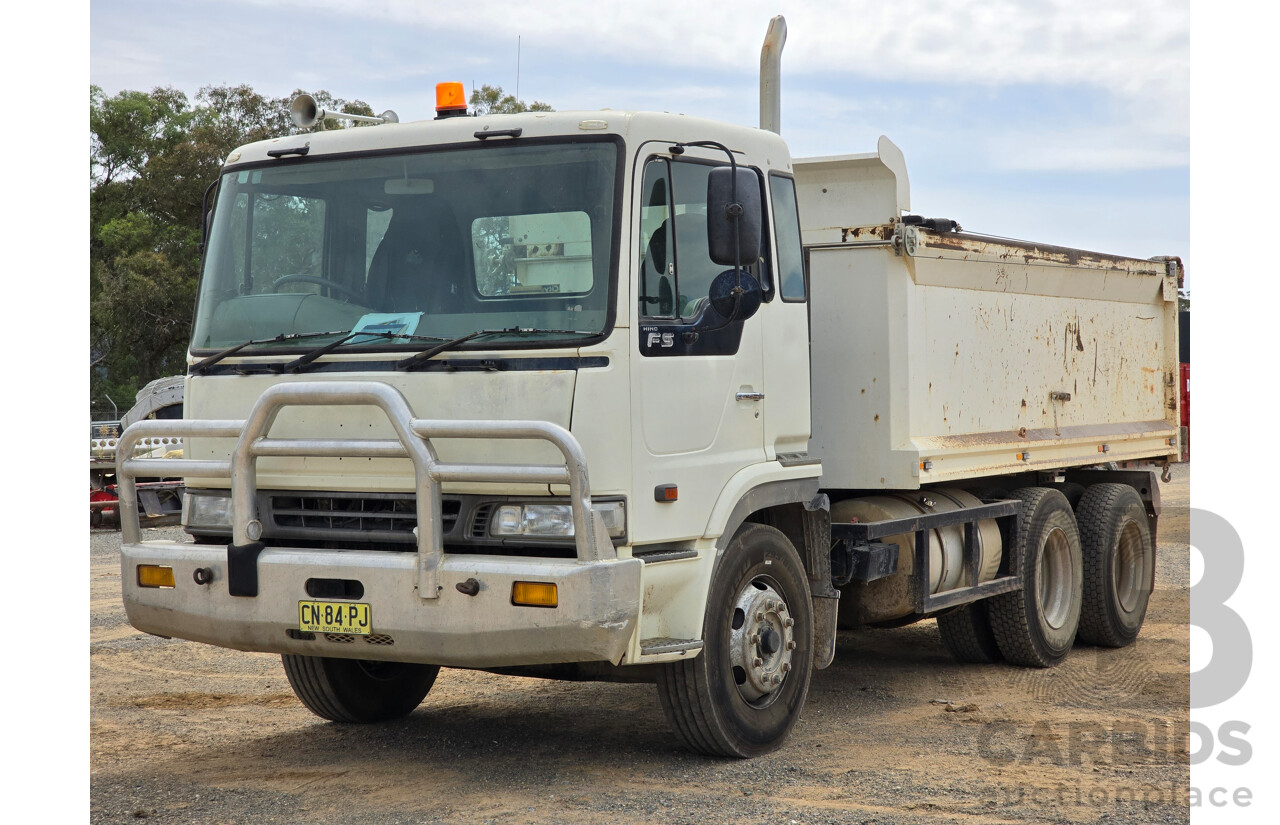 10/1997 Hino FS1K Series 6x4 Tipper Truck 2d Cab Chassis White Turbo Diesel