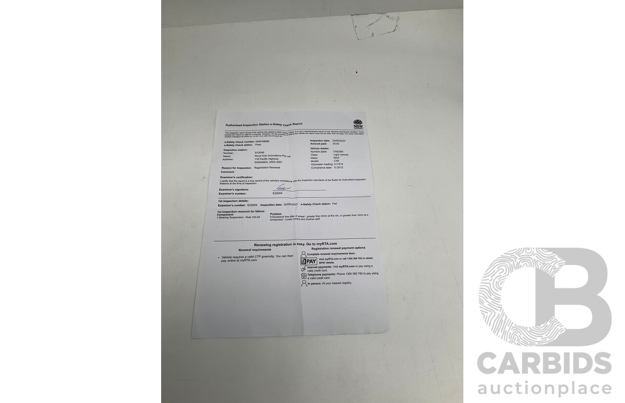 6/2012 Mazda CX-5 MAXX (4x2) 4d Wagon Black 2.0L