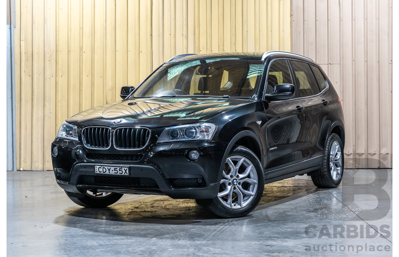12/2011 BMW X3 Xdrive 20d (AWD) F25 4d Wagon Metallic Black Turbo Diesel 2.0L