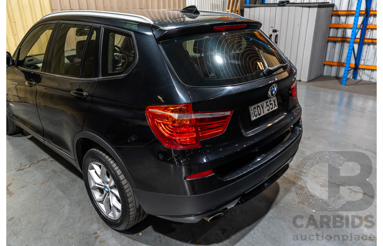 12/2011 BMW X3 Xdrive 20d (AWD) F25 4d Wagon Metallic Black Turbo Diesel 2.0L