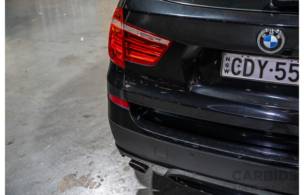 12/2011 BMW X3 Xdrive 20d (AWD) F25 4d Wagon Metallic Black Turbo Diesel 2.0L