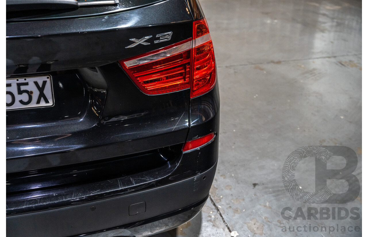 12/2011 BMW X3 Xdrive 20d (AWD) F25 4d Wagon Metallic Black Turbo Diesel 2.0L