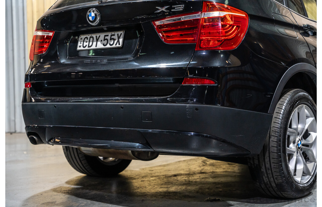 12/2011 BMW X3 Xdrive 20d (AWD) F25 4d Wagon Metallic Black Turbo Diesel 2.0L
