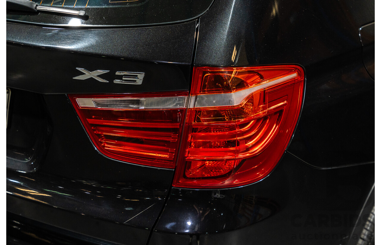 12/2011 BMW X3 Xdrive 20d (AWD) F25 4d Wagon Metallic Black Turbo Diesel 2.0L