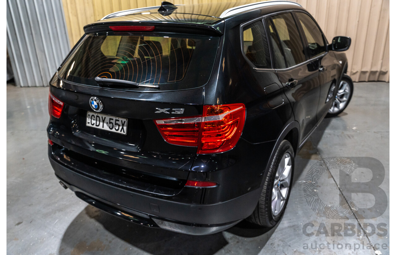 12/2011 BMW X3 Xdrive 20d (AWD) F25 4d Wagon Metallic Black Turbo Diesel 2.0L