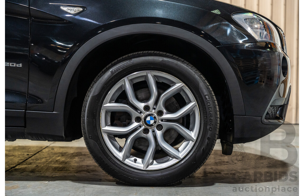12/2011 BMW X3 Xdrive 20d (AWD) F25 4d Wagon Metallic Black Turbo Diesel 2.0L