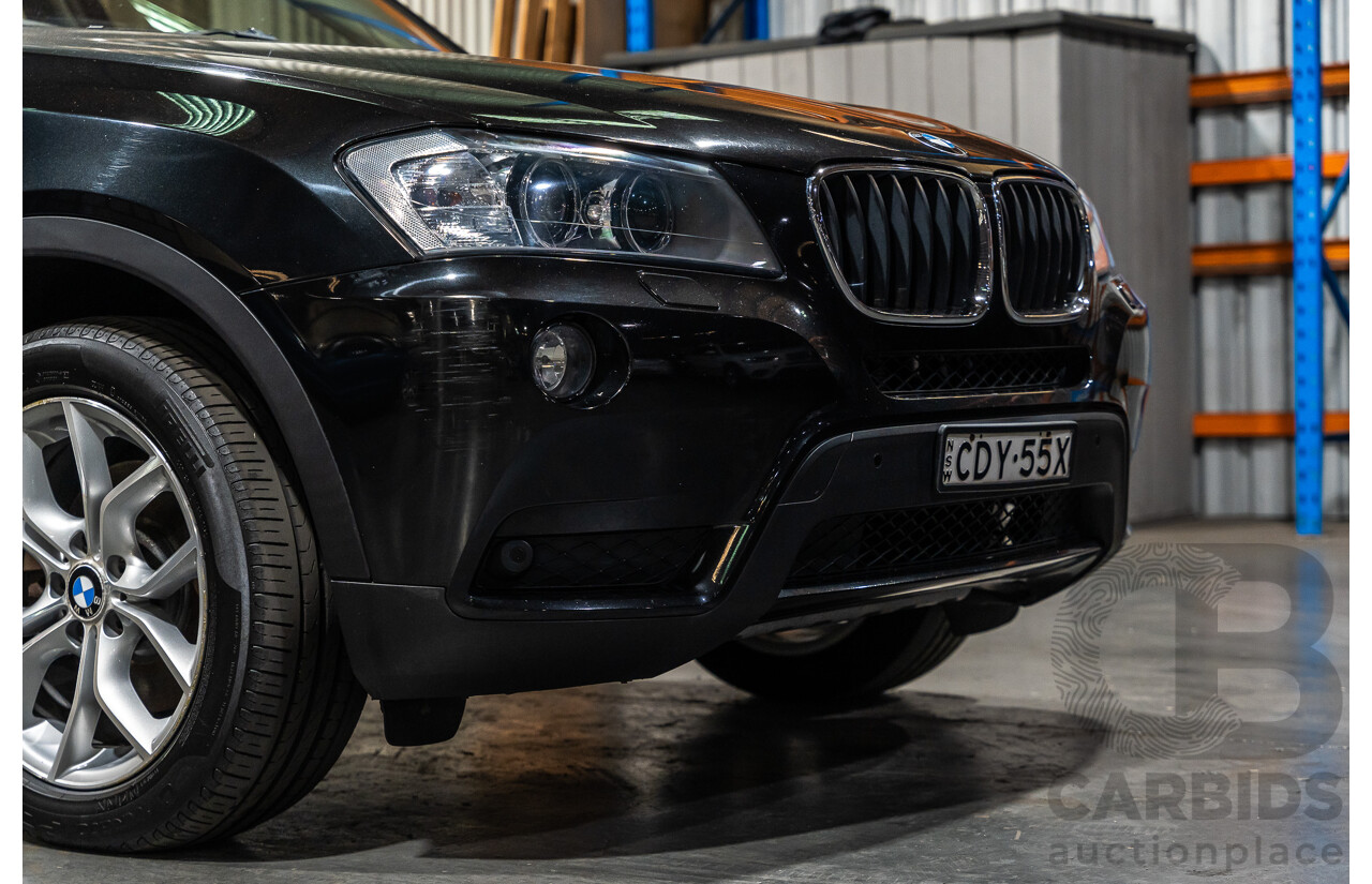 12/2011 BMW X3 Xdrive 20d (AWD) F25 4d Wagon Metallic Black Turbo Diesel 2.0L