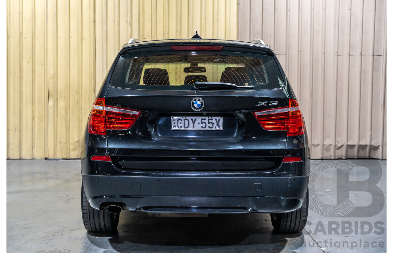 12/2011 BMW X3 Xdrive 20d (AWD) F25 4d Wagon Metallic Black Turbo Diesel 2.0L