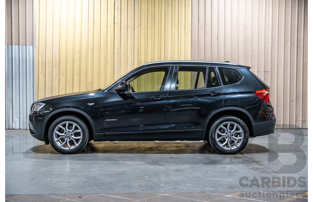 12/2011 BMW X3 Xdrive 20d (AWD) F25 4d Wagon Metallic Black Turbo Diesel 2.0L