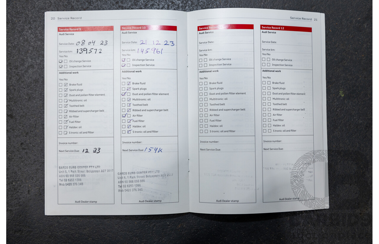 09/2012 Audi Q3 2.0 TFSI Quattro (AWD) 8U 4D Wagon Black Turbo 2.0L