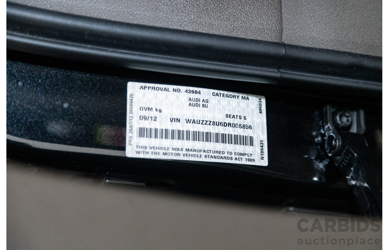 09/2012 Audi Q3 2.0 TFSI Quattro (AWD) 8U 4D Wagon Black Turbo 2.0L