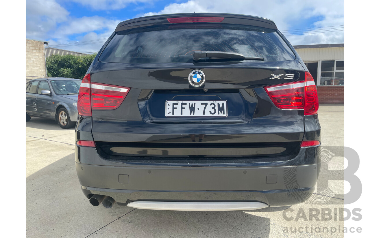 09/2012 Bmw X3 xDRIVE30d 4WD F25 4D Wagon Black 3.0L