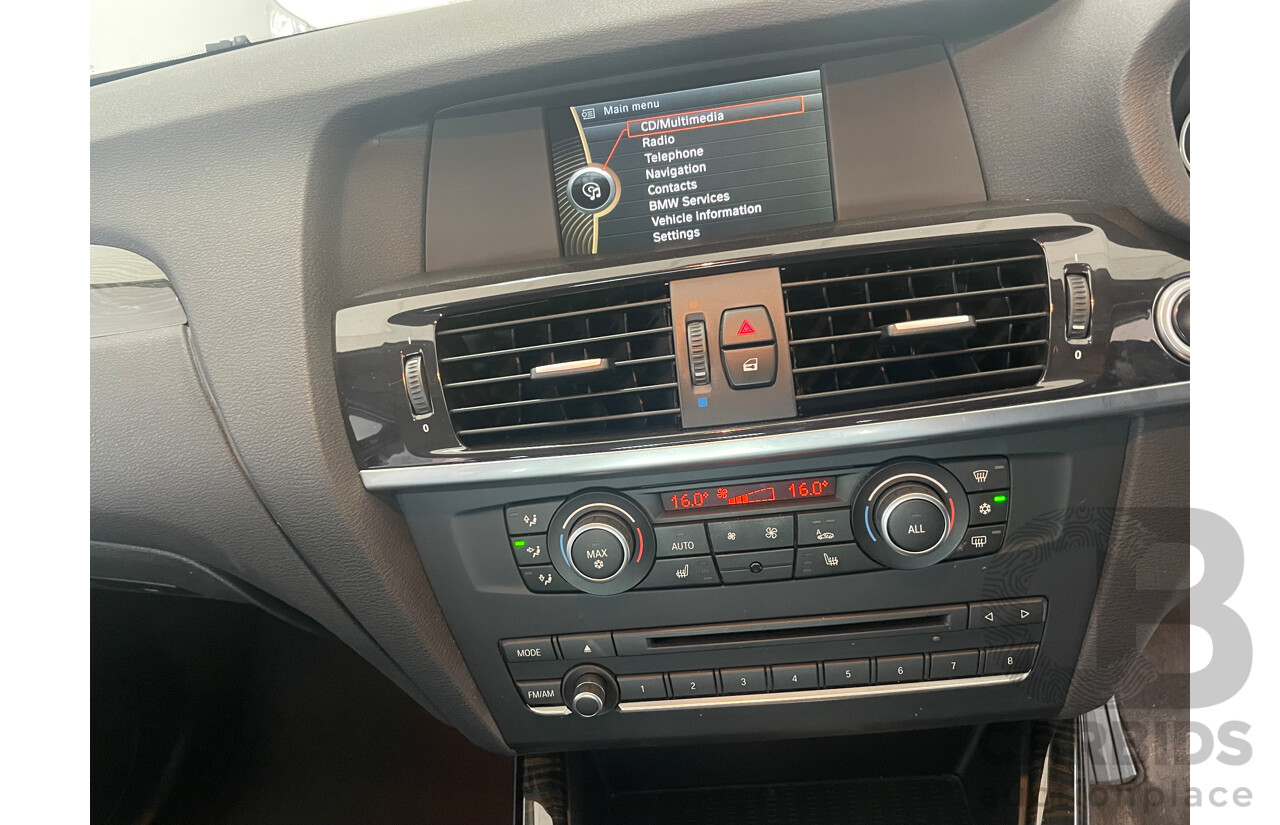 09/2012 Bmw X3 xDRIVE30d 4WD F25 4D Wagon Black 3.0L