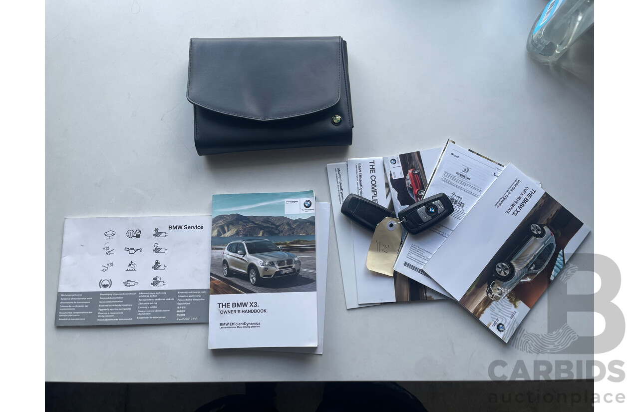 09/2012 Bmw X3 xDRIVE30d 4WD F25 4D Wagon Black 3.0L