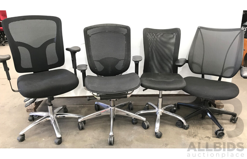 Mesh Backed Office Task Chairs - Lot of Four