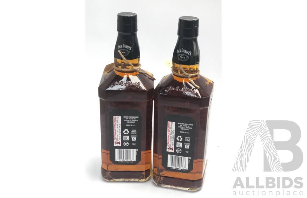 2x 1L Bottles of Jack Daniel Tennessee Sour Mash Whiskey