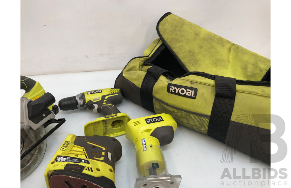 7 Piece Ryobi 18v Tool Set with Ryobi Tool Bag