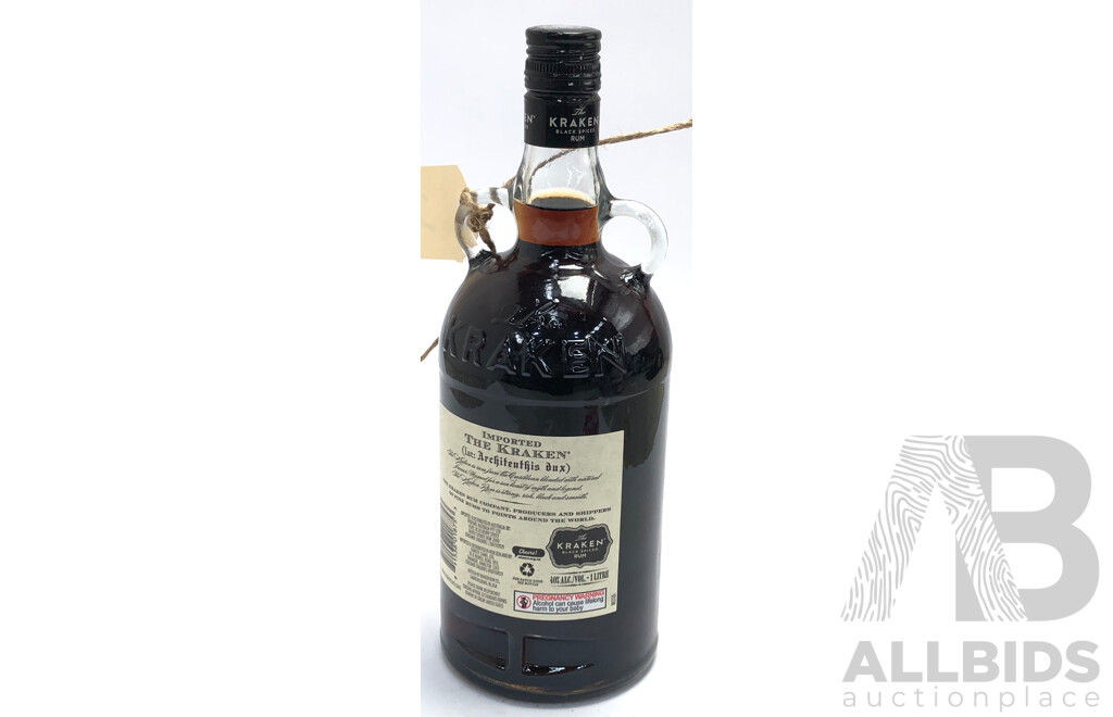 1L Bottle of  the Kraken Black Spiced Rum