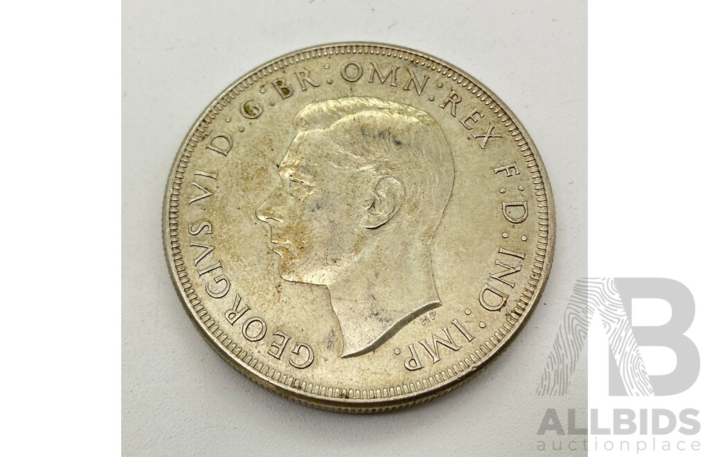 Australian 1937 Silver One Crown Coin .925