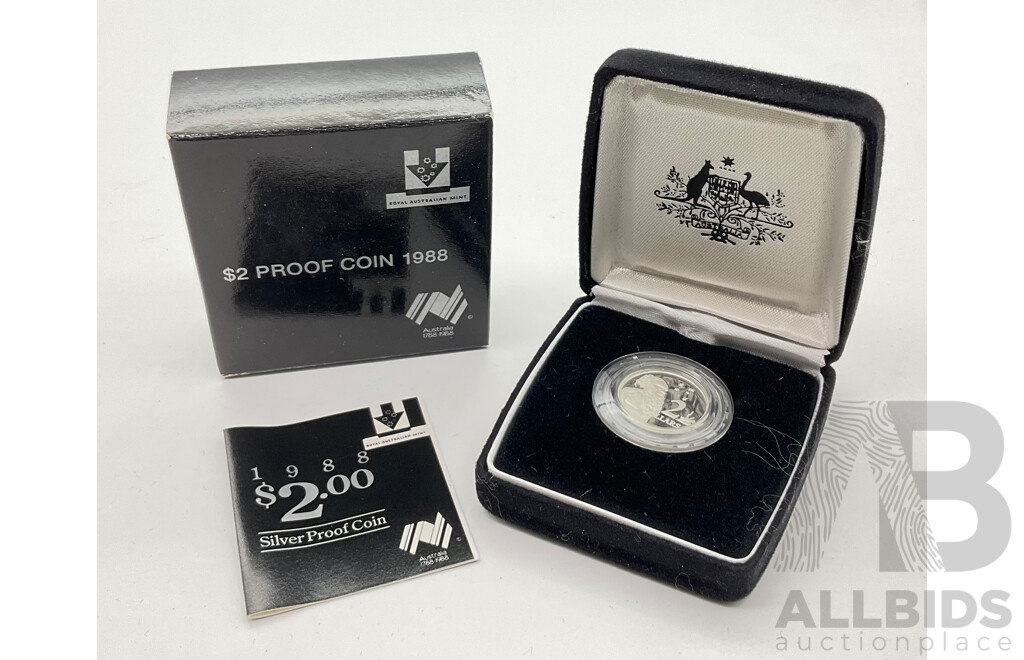 Australian RAM 1988 Two Dollar Silver Proof Coin, First Year Issue .925