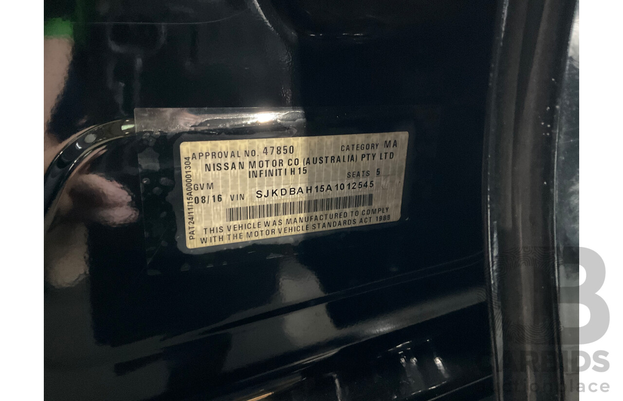 08/2016 Infiniti Q30 Sport 4d Hatchback Metallic Black Turbo Diesel 2.2L