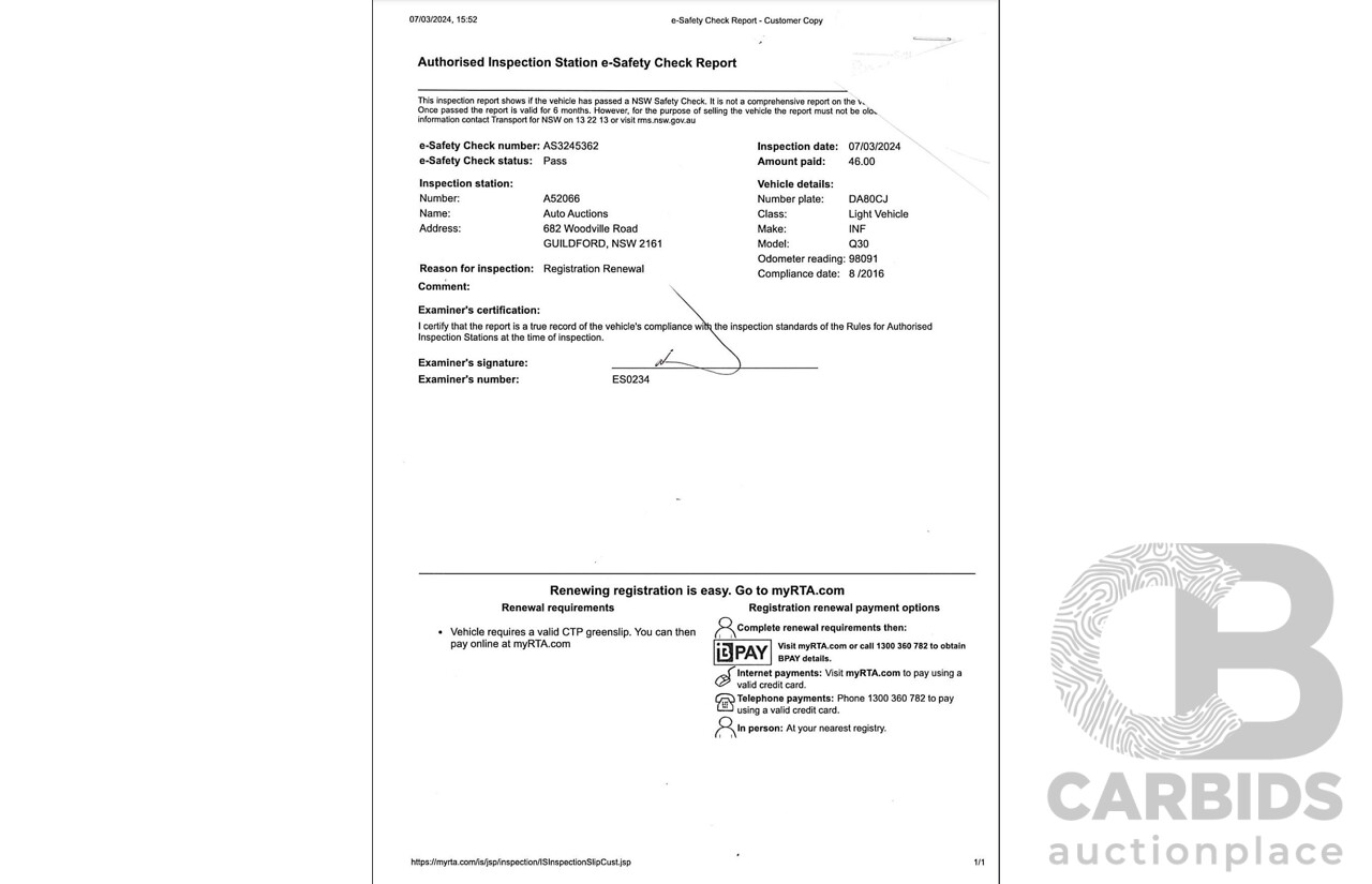 08/2016 Infiniti Q30 Sport 4d Hatchback Metallic Black Turbo Diesel 2.2L